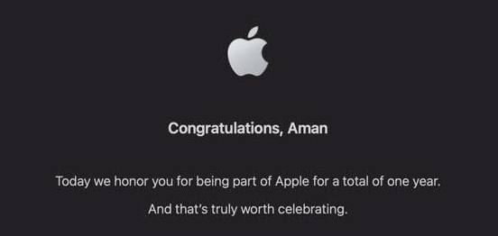 1-year milestone at Apple [as on January 2022] - great memories