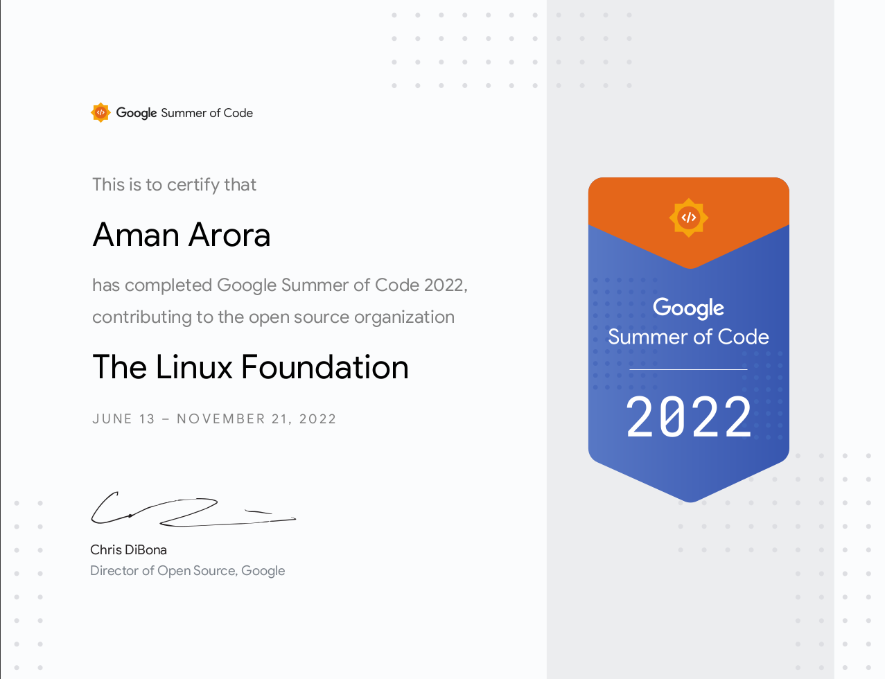 GSoC 2022 with The Linux Foundation