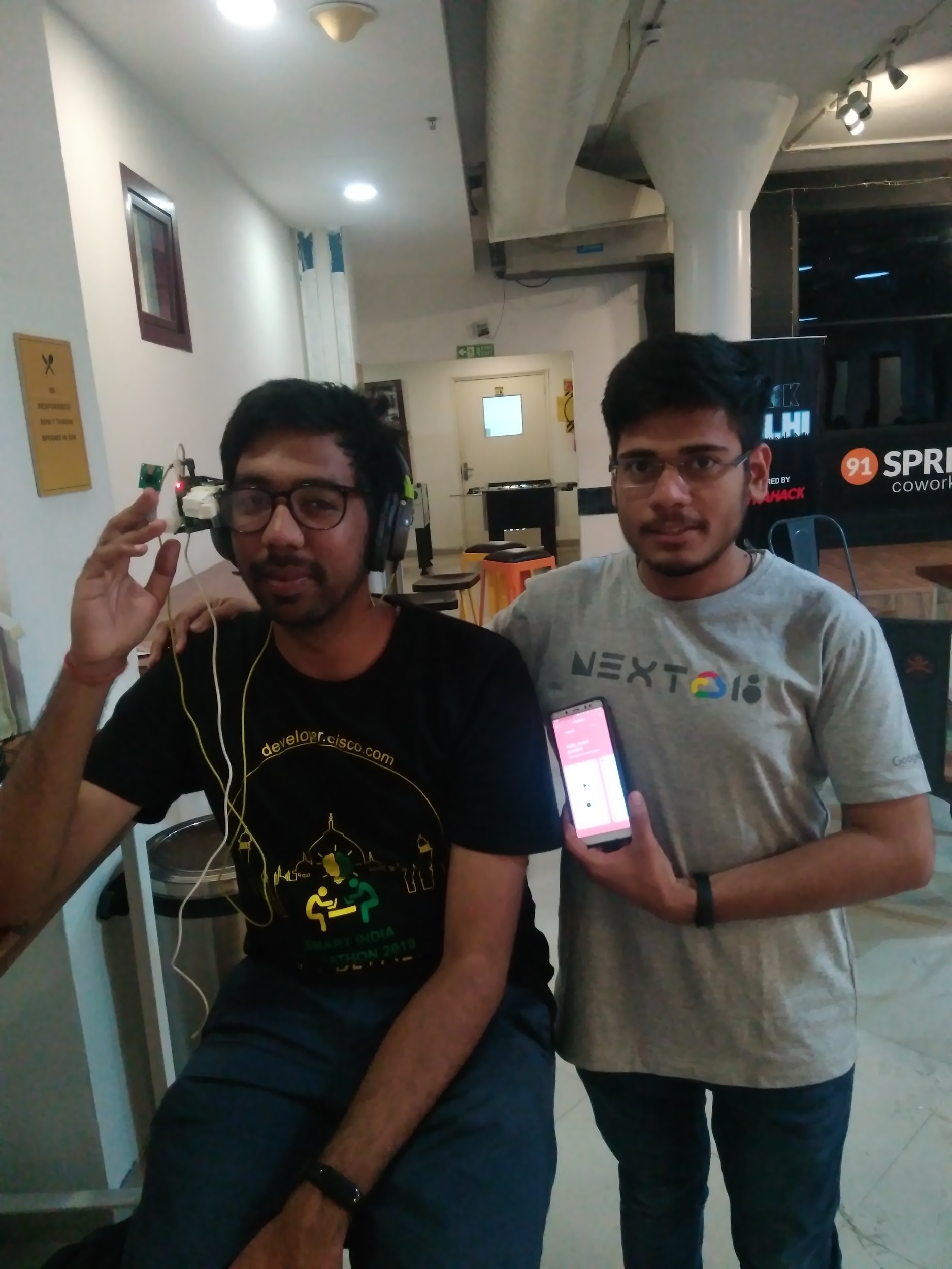 The AusCare prototype and the mobile application.